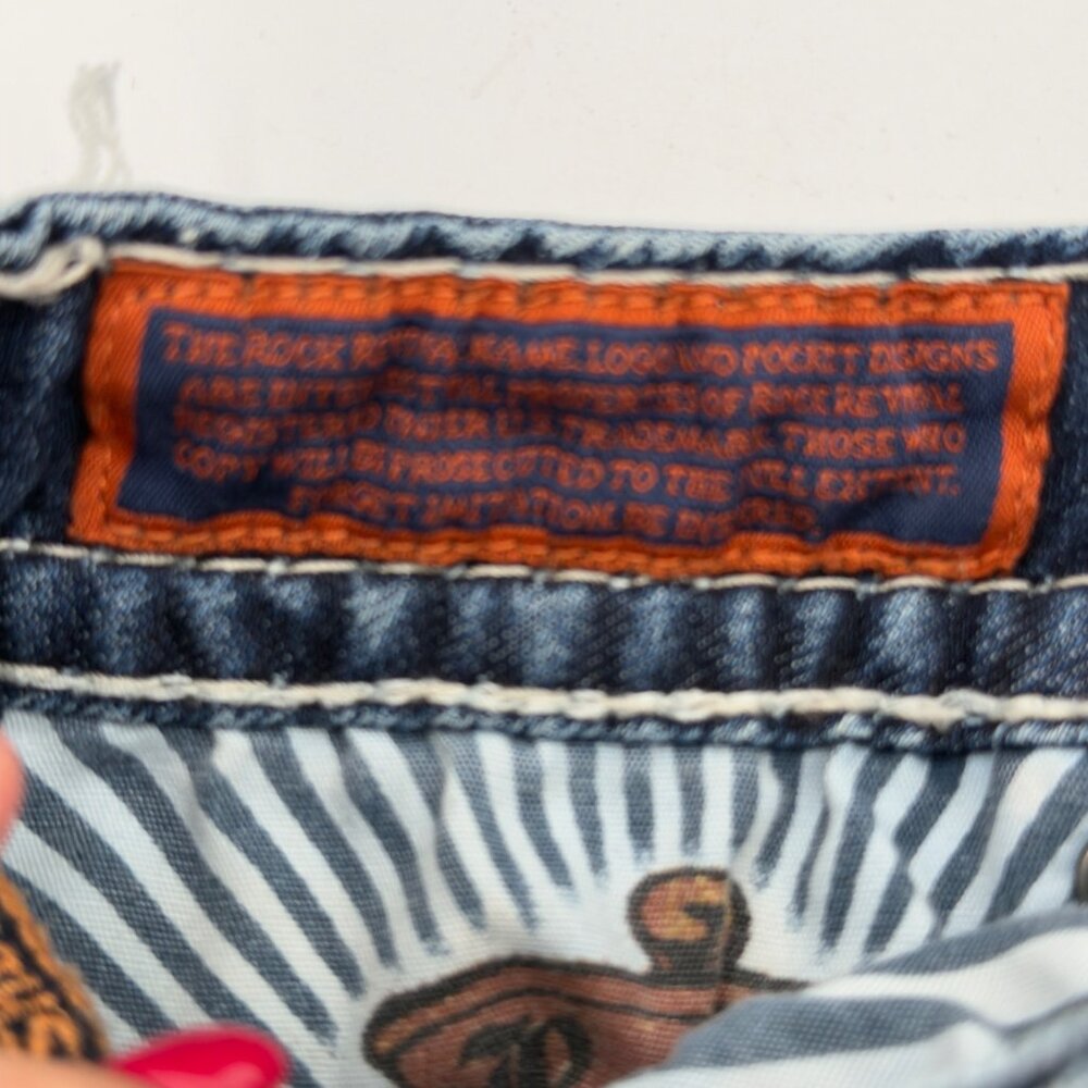 Rock Revival Vivian Women’s Distressed Shorts Size 27 Light Wash Grunge Stretch - Picture 9 of 16